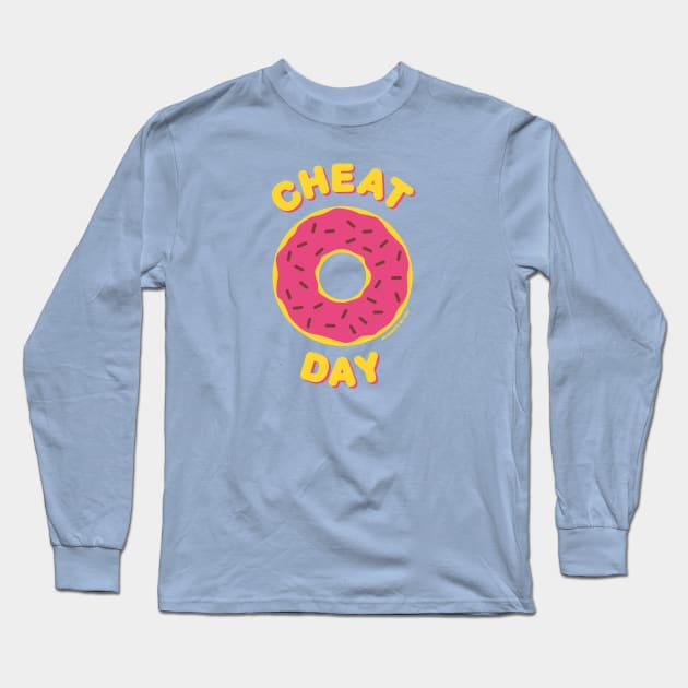 Cheat Day (Pink Donut) Long Sleeve T-Shirt by nodonutsnolife